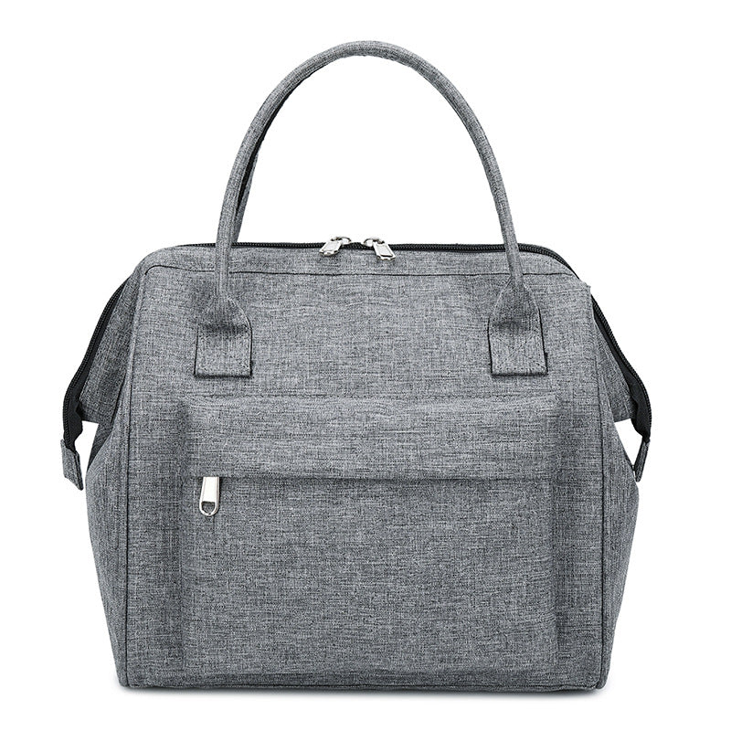 Thermal Bento Lunch Bag Zipper Oxford Cloth Large Capacity