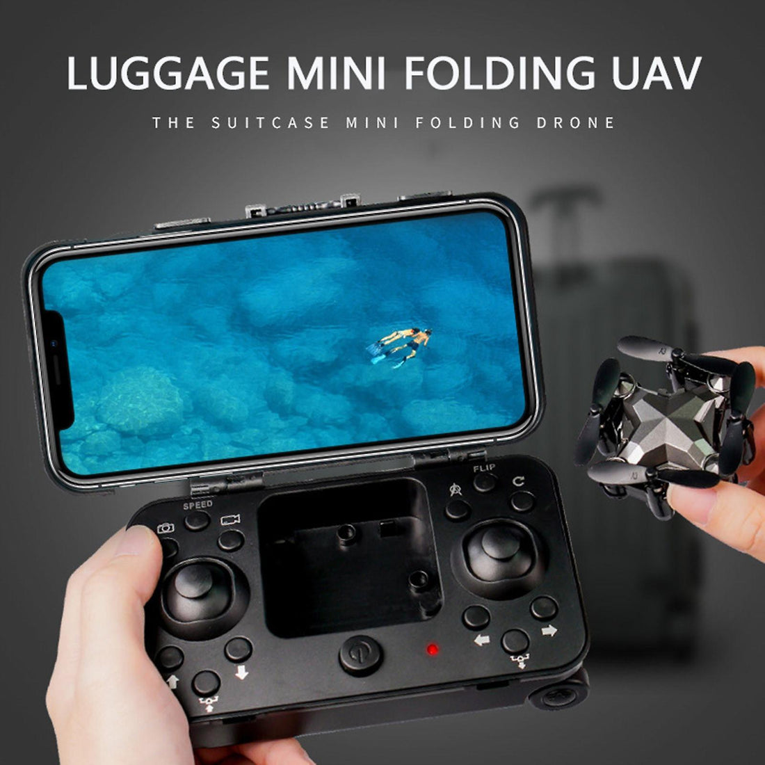 New Luggage Box Storage Box Folding Mini UAV Aerial Photography Remote Control Four Axis Children&