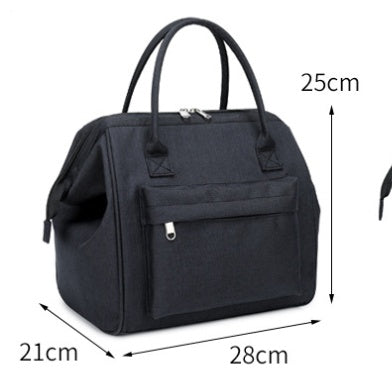 Thermal Bento Lunch Bag Zipper Oxford Cloth Large Capacity