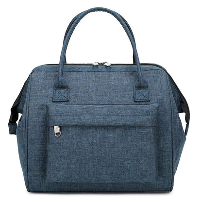 Thermal Bento Lunch Bag Zipper Oxford Cloth Large Capacity