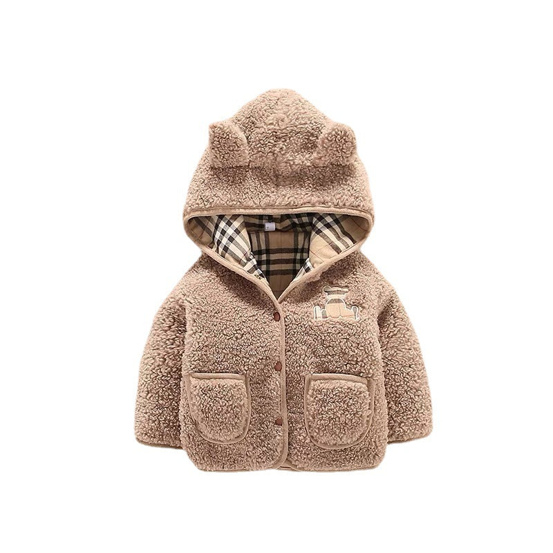 Lamb Cashmere Thickened Coat Girl&
