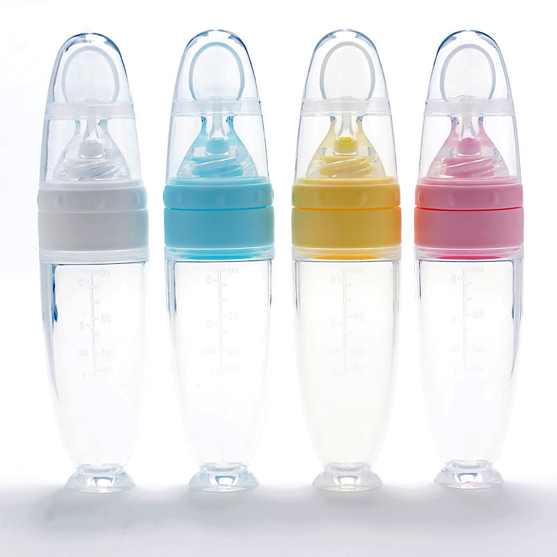 Manufacturer Silicone Rice Cereal Baby Food Spoon Suction Cup