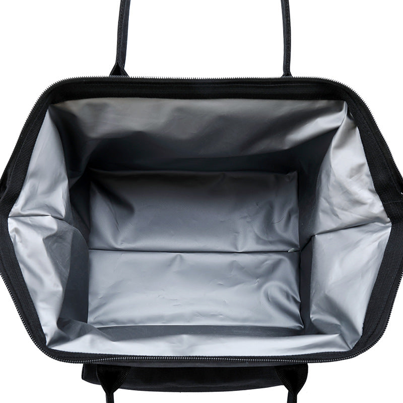 Thermal Bento Lunch Bag Zipper Oxford Cloth Large Capacity