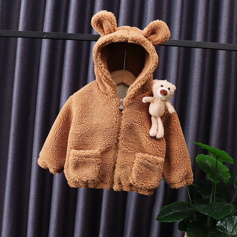 Lamb Cashmere Thickened Coat Girl&