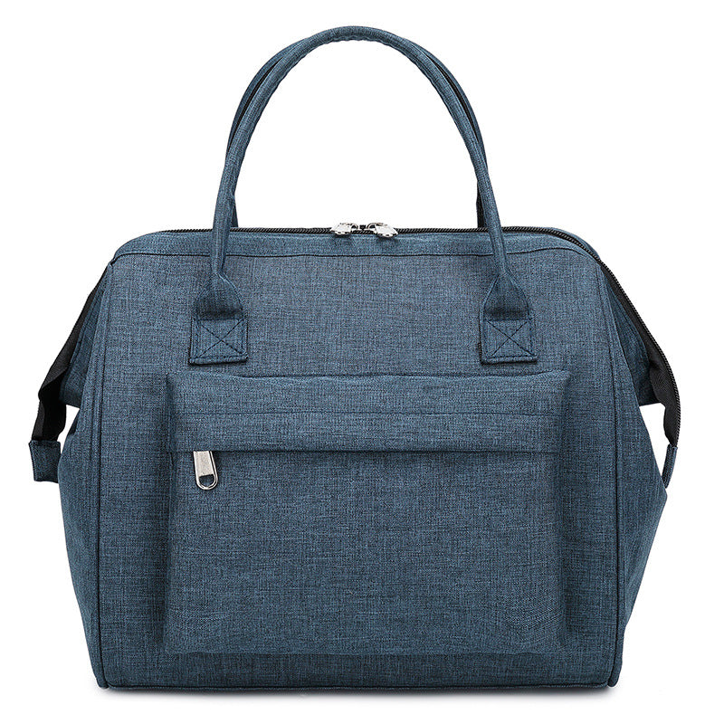 Thermal Bento Lunch Bag Zipper Oxford Cloth Large Capacity